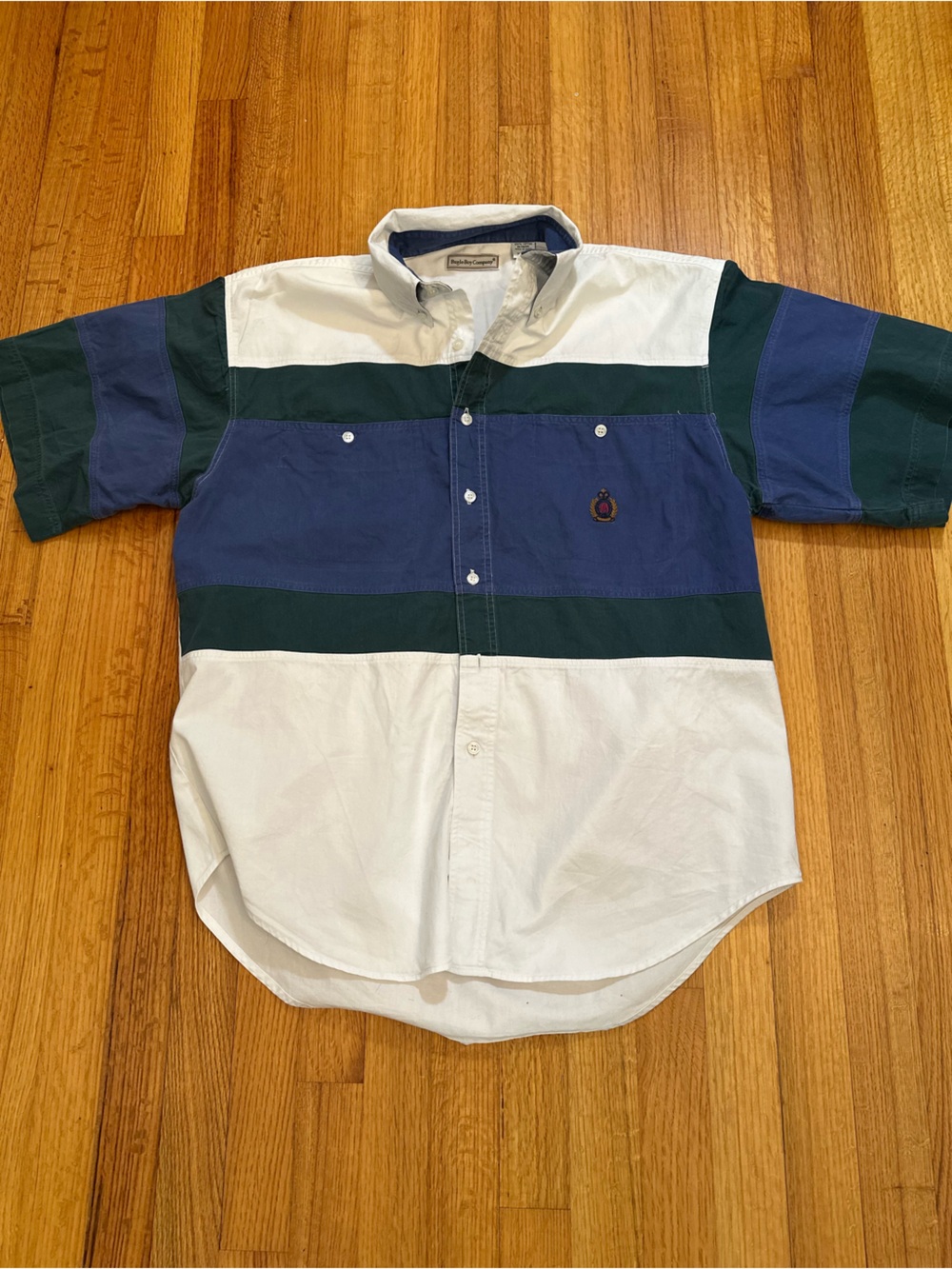 Bugle Boy Company Shirt short  Sleeve Button Up Multicolor Mens Size L (c6)